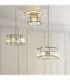 Ridgeton Scallop Cylindrical Pendant Light Antique Brass Clear Ribbed Glass-7