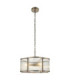 Ridgeton Scallop Cylindrical Pendant Light Antique Brass Clear Ribbed Glass-8