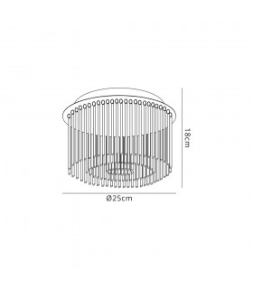 Semi Flush Ceiling Light, 4 x G9, IP44, Polished Chrome, Clear Glass - 2