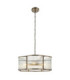 Ridgeton Scallop Cylindrical Pendant Light Antique Brass Clear Ribbed Glass-8