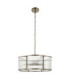 Ridgeton Scallop Cylindrical Pendant Light Antique Brass Clear Ribbed Glass-9
