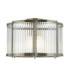 Ridgeton Scallop Cylindrical Ceiling Light Antique Brass Clear Ribbed Glass-1