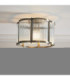 Ridgeton Scallop Cylindrical Ceiling Light Antique Brass Clear Ribbed Glass-3