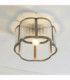 Ridgeton Scallop Cylindrical Ceiling Light Antique Brass Clear Ribbed Glass-4