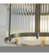 Ridgeton Scallop Cylindrical Ceiling Light Antique Brass Clear Ribbed Glass-7