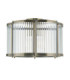 Ridgeton Scallop Cylindrical Ceiling Light Antique Brass Clear Ribbed Glass-9