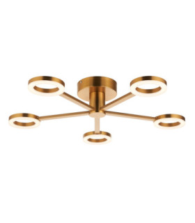 Scout Multi Arm Semi Flush Ceiling Light Warm Brass Frosted Pc-1