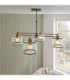Ridgeton Multi Arm Semi Flush Ceiling Light Antique Brass Clear Ribbed Glass-4