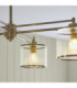 Ridgeton Multi Arm Semi Flush Ceiling Light Antique Brass Clear Ribbed Glass-6