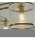 Ridgeton Multi Arm Semi Flush Ceiling Light Antique Brass Clear Ribbed Glass-7