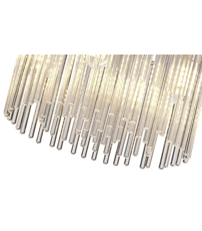 Semi Flush Ceiling Light, 4 x G9, IP44, Polished Chrome, Clear Glass - 5