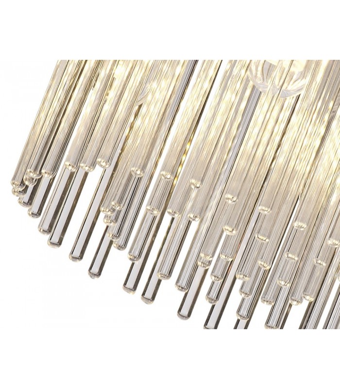Semi Flush Ceiling Light, 4 x G9, IP44, Polished Chrome, Clear Glass - 6