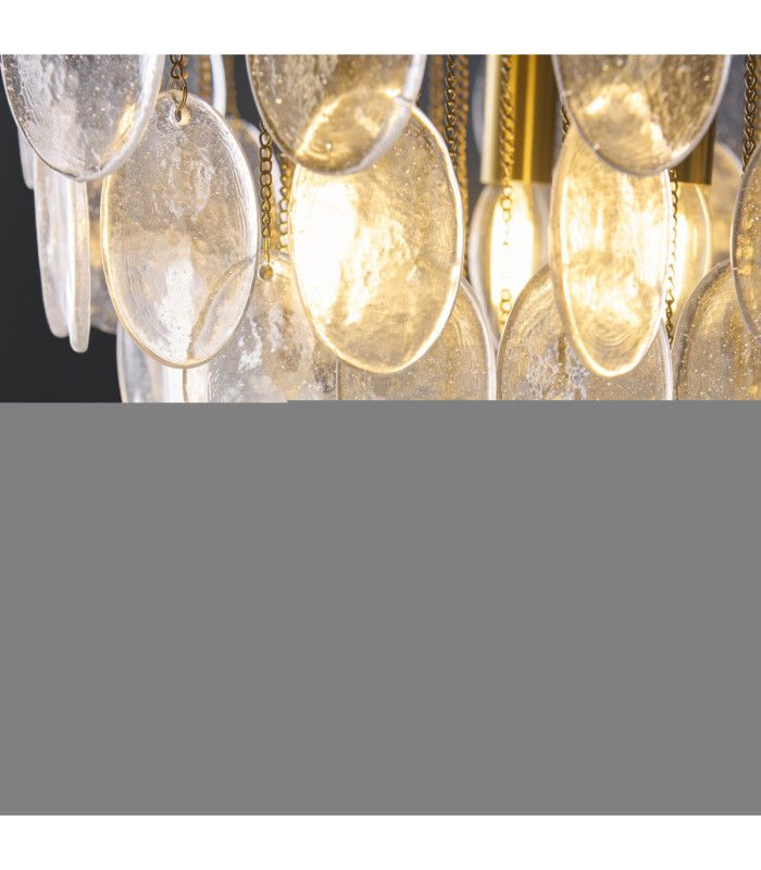 Loretta Pendant Light Brushed Aged Brass Clear Bubble Glass-6