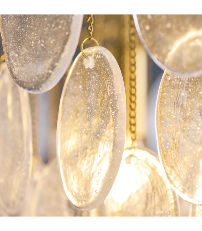 Loretta Pendant Light Brushed Aged Brass Clear Bubble Glass-7