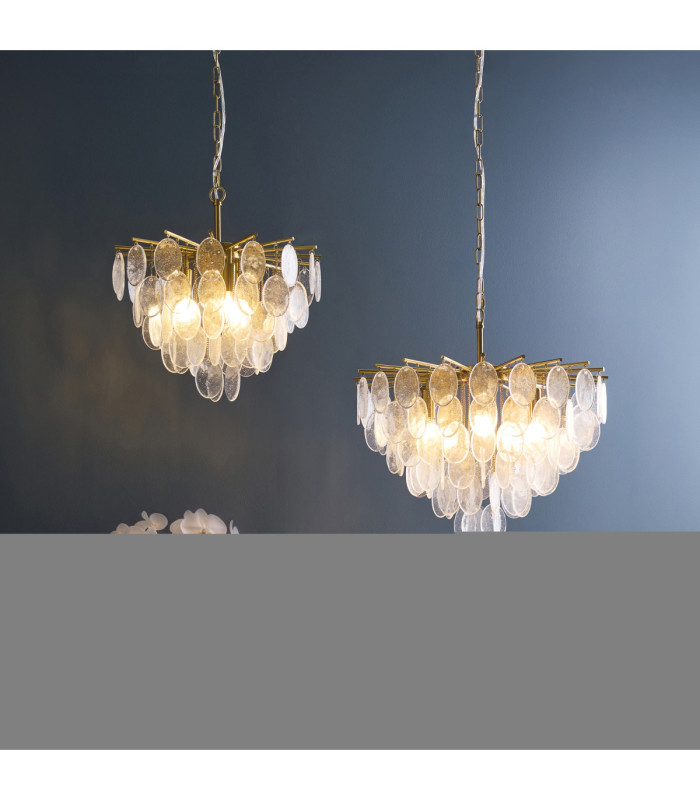 Loretta Pendant Light Brushed Aged Brass Clear Bubble Glass-8