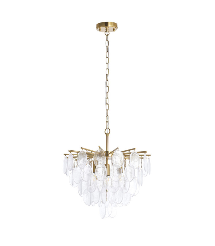 Loretta Pendant Light Brushed Aged Brass Clear Bubble Glass-10