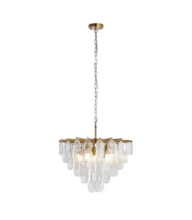 Loretta Pendant Light Brushed Aged Brass Clear Bubble Glass-1