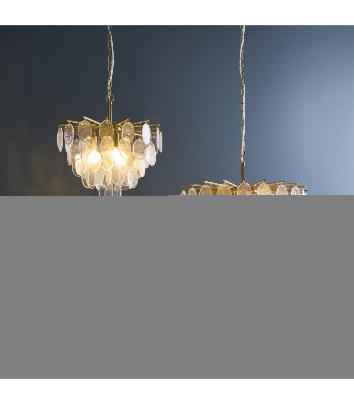 Loretta Pendant Light Brushed Aged Brass Clear Bubble Glass-7