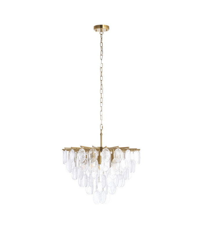 Loretta Pendant Light Brushed Aged Brass Clear Bubble Glass-9