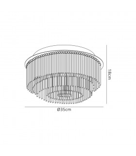Semi Flush Ceiling Light, 6 x G9, IP44, Polished Chrome, Clear Glass - 2