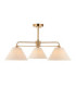 Wallbridge Multi Arm Semi Flush Ceiling Light Brushed Aged Brass Natural Linen-1