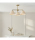 Wallbridge Multi Arm Semi Flush Ceiling Light Brushed Aged Brass Natural Linen-2