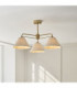 Wallbridge Multi Arm Semi Flush Ceiling Light Brushed Aged Brass Natural Linen-3