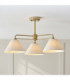 Wallbridge Multi Arm Semi Flush Ceiling Light Brushed Aged Brass Natural Linen-4
