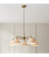 Wallbridge Multi Arm Pendant Light Brushed Aged Brass Natural Linen-3