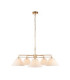 Wallbridge Multi Arm Pendant Light Brushed Aged Brass Natural Linen-9