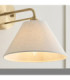 Wallbridge Dome Wall Lamp Brushed Aged Brass Natural Linen-5