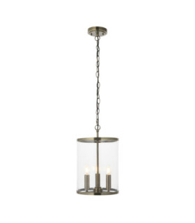 Hebden Lanterns Pendant Light Antique Brass Clear Glass-1