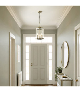 Hebden Lanterns Pendant Light Antique Brass Clear Glass-2