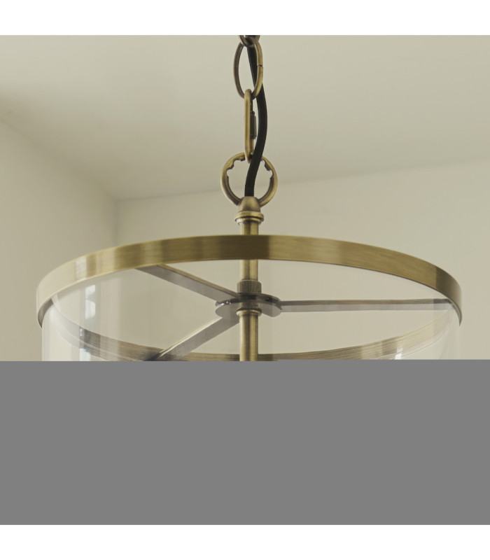 Hebden Lanterns Pendant Light Antique Brass Clear Glass-7