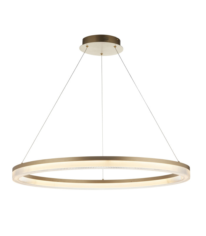 Lansina Integrated LED Pendant Light Brushed Gold Plated Opal Ribbed Acrylic-1