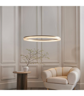 Lansina Integrated LED Pendant Light Brushed Gold Plated Opal Ribbed Acrylic-2