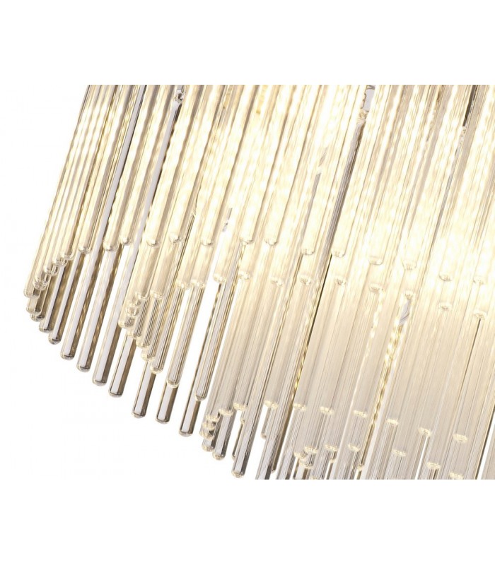 Semi Flush Ceiling Light, 6 x G9, IP44, Polished Chrome, Clear Glass - 7