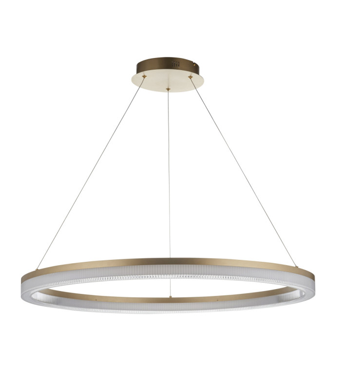 Lansina Integrated LED Pendant Light Brushed Gold Plated Opal Ribbed Acrylic-8
