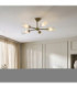 Avelyn Multi Arm Semi Flush Ceiling Light Antique Brass Clear Ribbed Glass-2
