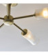 Avelyn Multi Arm Semi Flush Ceiling Light Antique Brass Clear Ribbed Glass-4