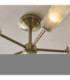 Avelyn Multi Arm Semi Flush Ceiling Light Antique Brass Clear Ribbed Glass-6