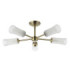 Avelyn Multi Arm Semi Flush Ceiling Light Antique Brass Clear Ribbed Glass-8