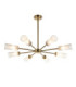 Avelyn Multi Arm Pendant Light Antique Brass Clear Ribbed Glass-1
