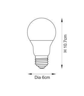 Essentials E27 LED GLS Bulb Opal Pc Gloss White Plastic-2