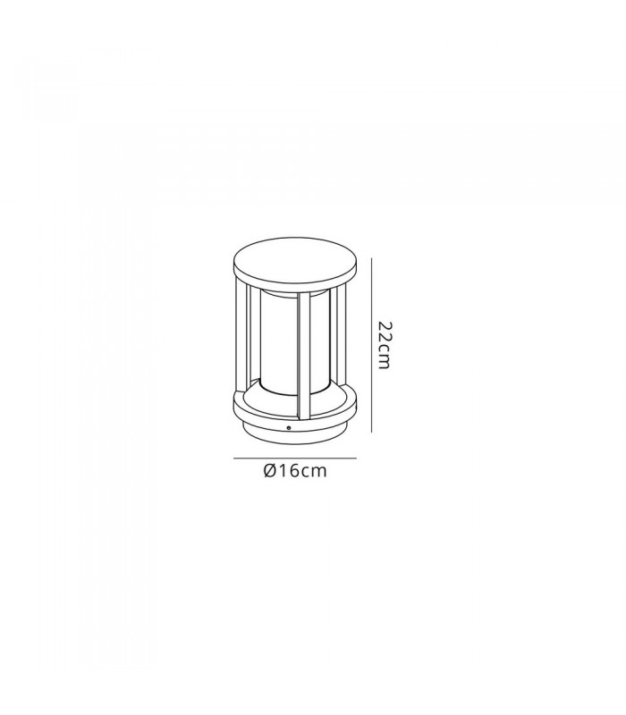 Pillar Lamp, 1 x E27, IP65, Anthracite - 2