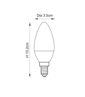 Essentials E14 LED Candle Bulb Opal Pc Gloss White Plastic-2