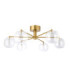 Oslo Multi Arm Semi Flush Ceiling Light Brushed Aged Brass Clear Glass-8