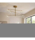 Oslo Multi Arm Semi Flush Ceiling Light Brushed Aged Brass Clear Glass-2