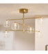 Oslo Multi Arm Semi Flush Ceiling Light Brushed Aged Brass Clear Glass-3