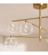 Oslo Multi Arm Semi Flush Ceiling Light Brushed Aged Brass Clear Glass-4